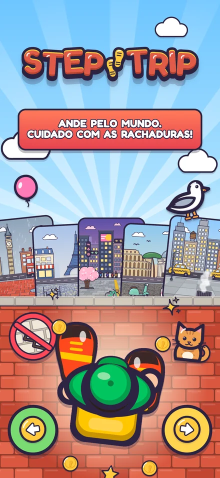 Ande pelo mundo. Cuidado com as rachaduras!